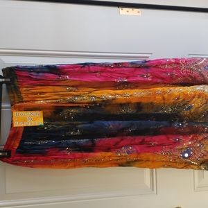 Boho hippie witchy festival rainbow tie dye skirt